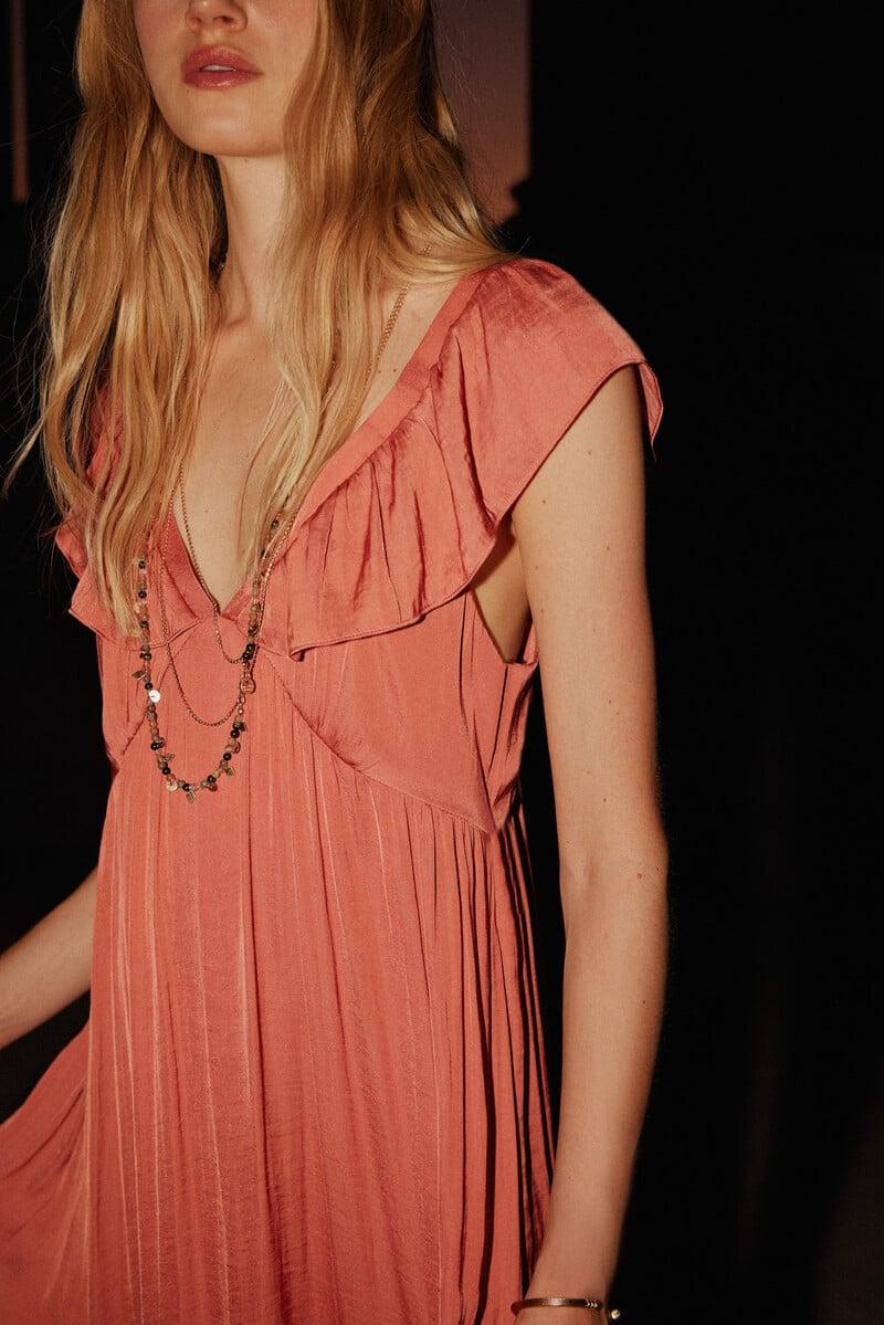 pedro del hierro Cora. Vestido volante Descuento por venta flash
