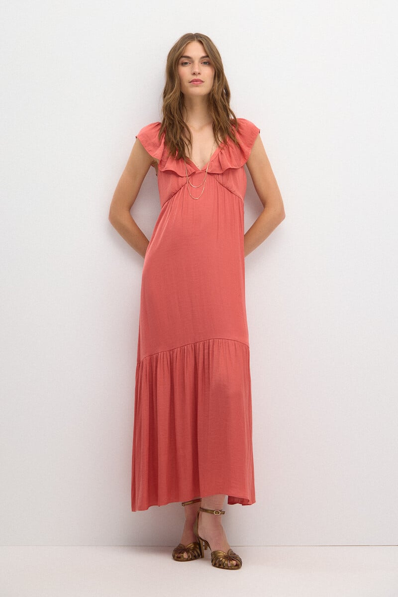 pedro del hierro Cora. Vestido volante Descuento por venta flash