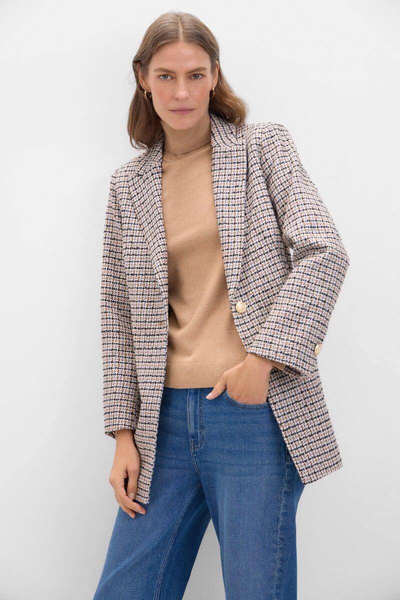 pedro del hierro Blazer levita cuadros Rebajas de fábrica