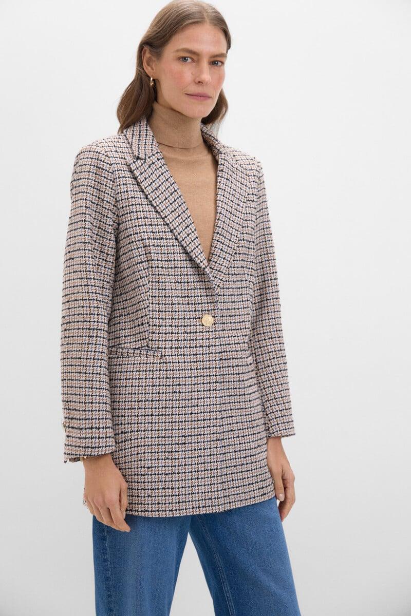 pedro del hierro Blazer levita cuadros Rebajas de fábrica