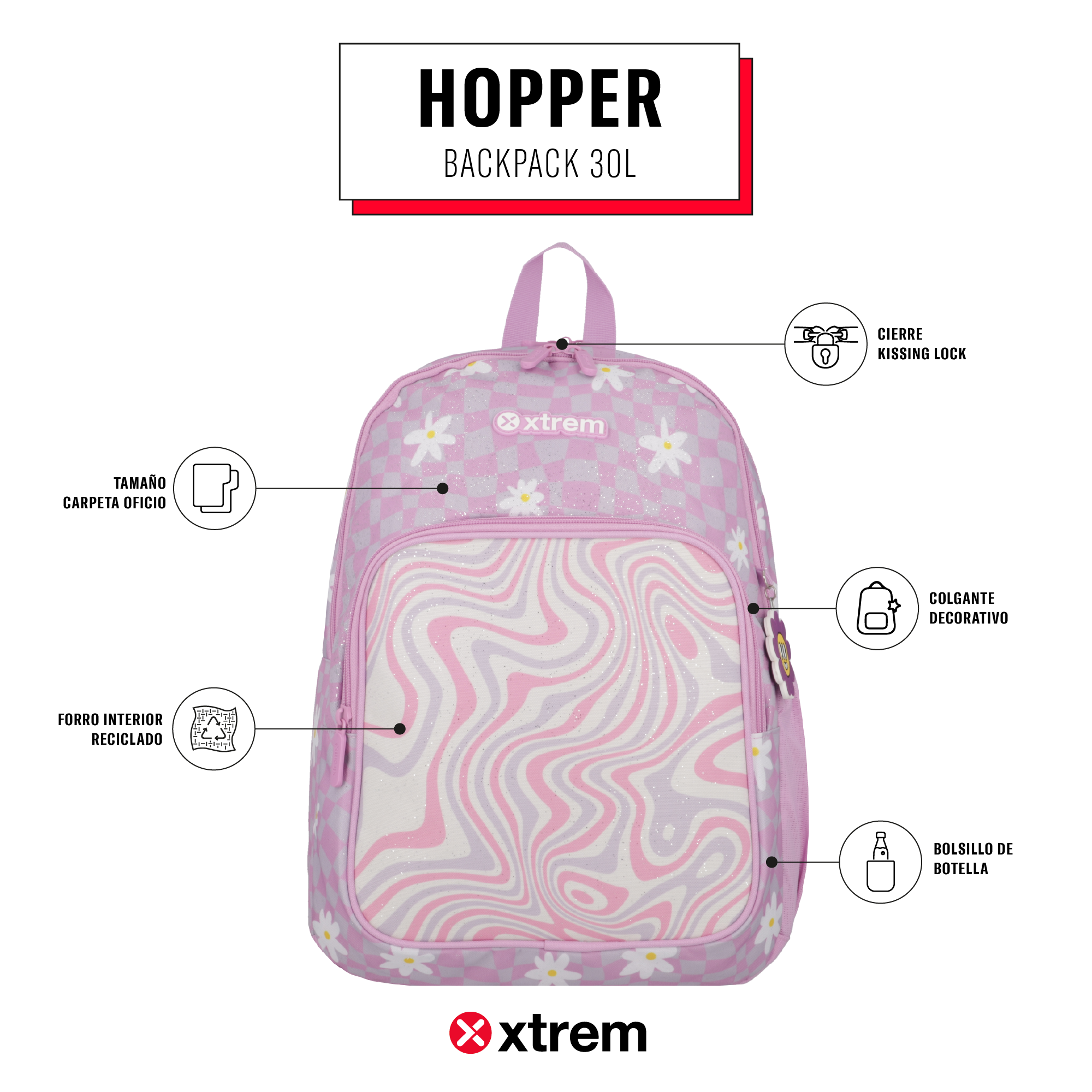 saxoline Mochila Hopper rosada Rebajas de fábrica
