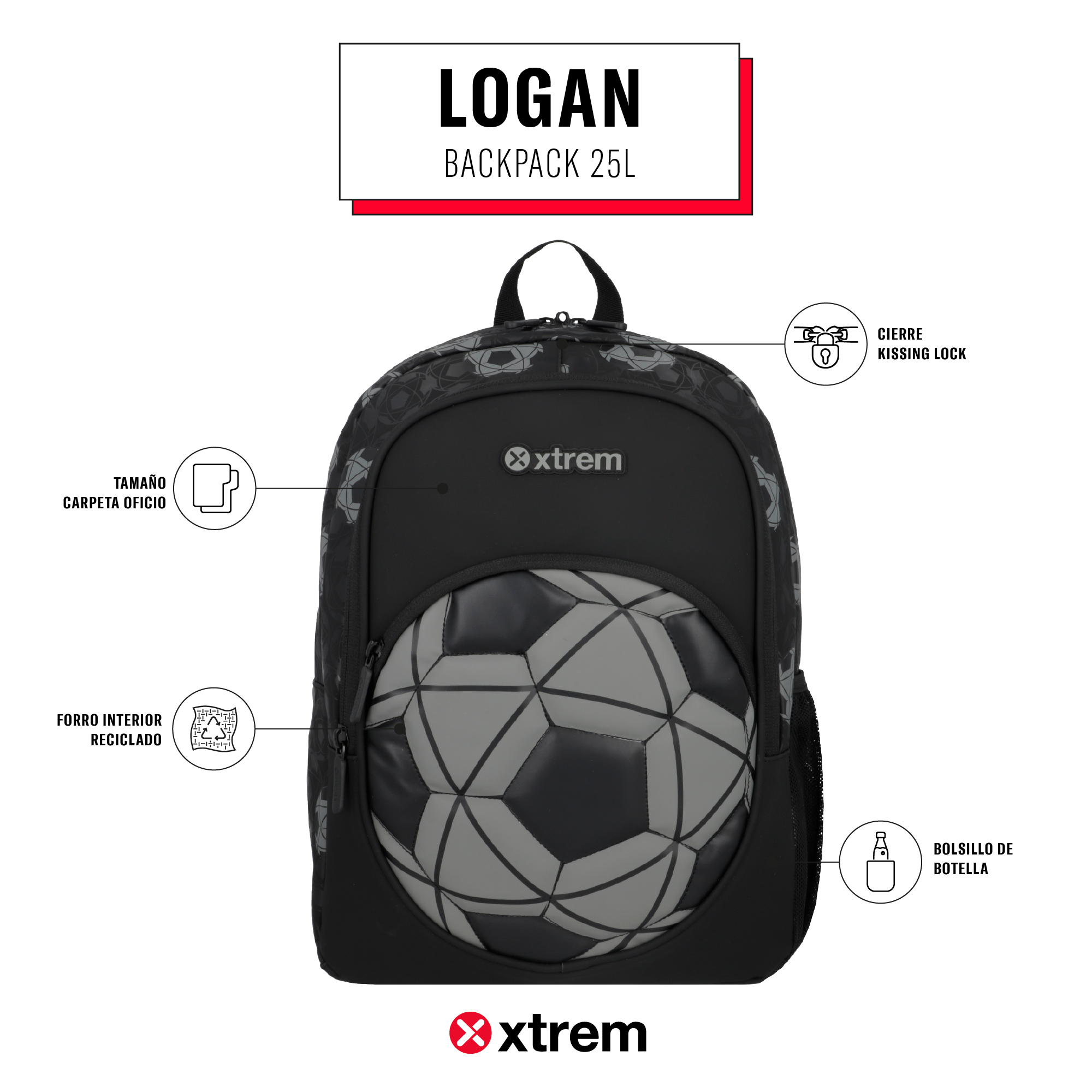 saxoline Mochila Logan negra Descuento
