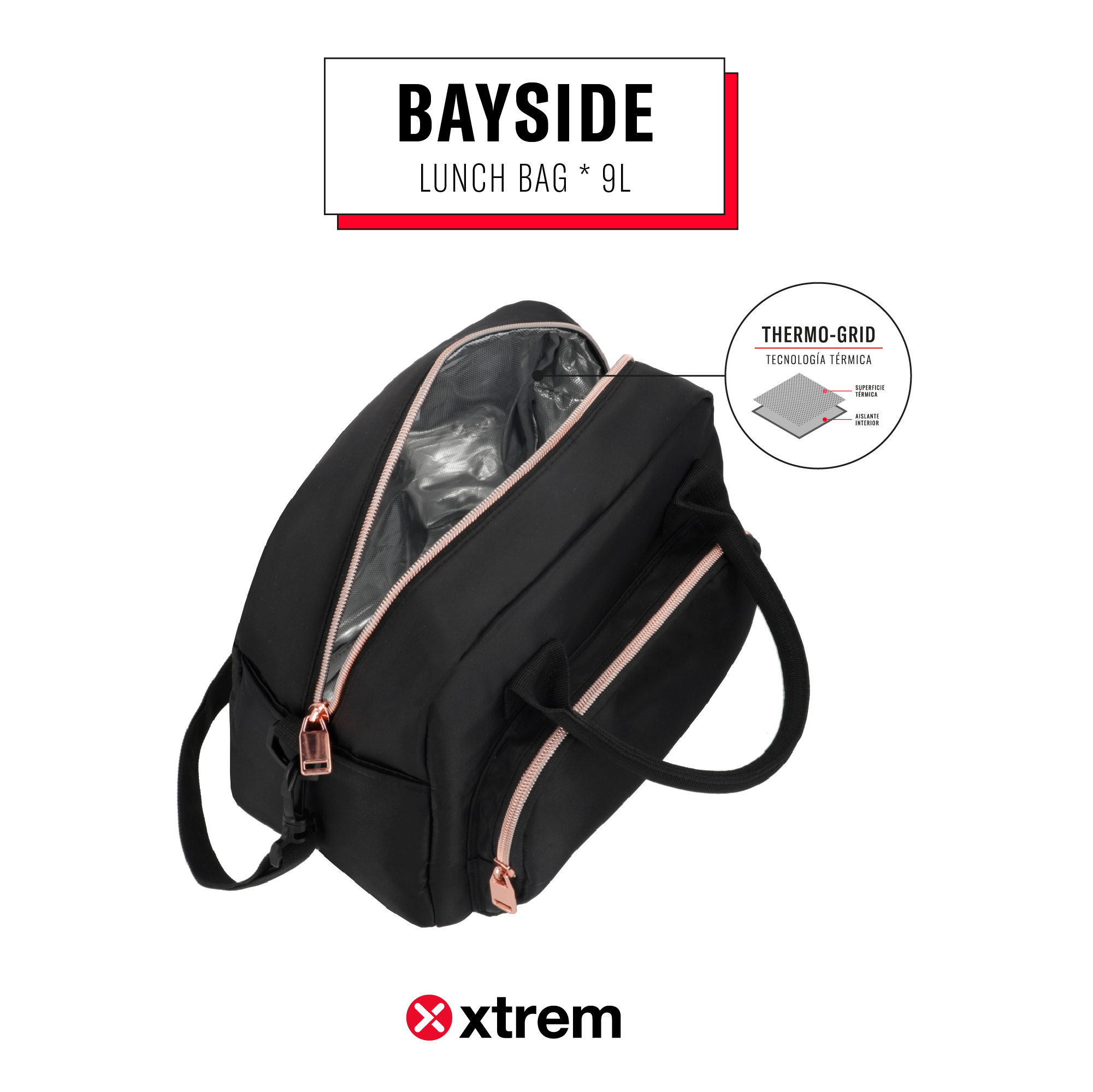 saxoline Lonchera térmica Bayside negra/rosada COMPRAR AHORA