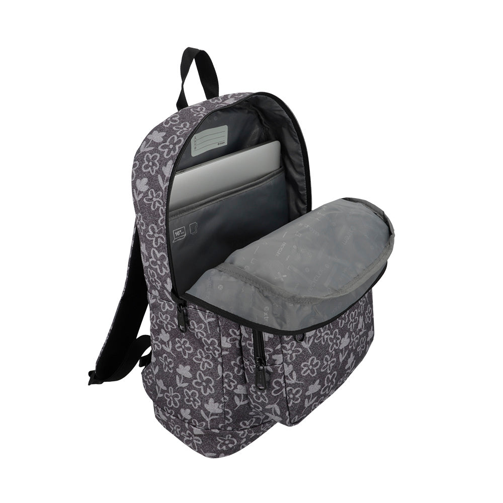 saxoline Mochila para notebook 16" Everdale negra flores Solo hoy