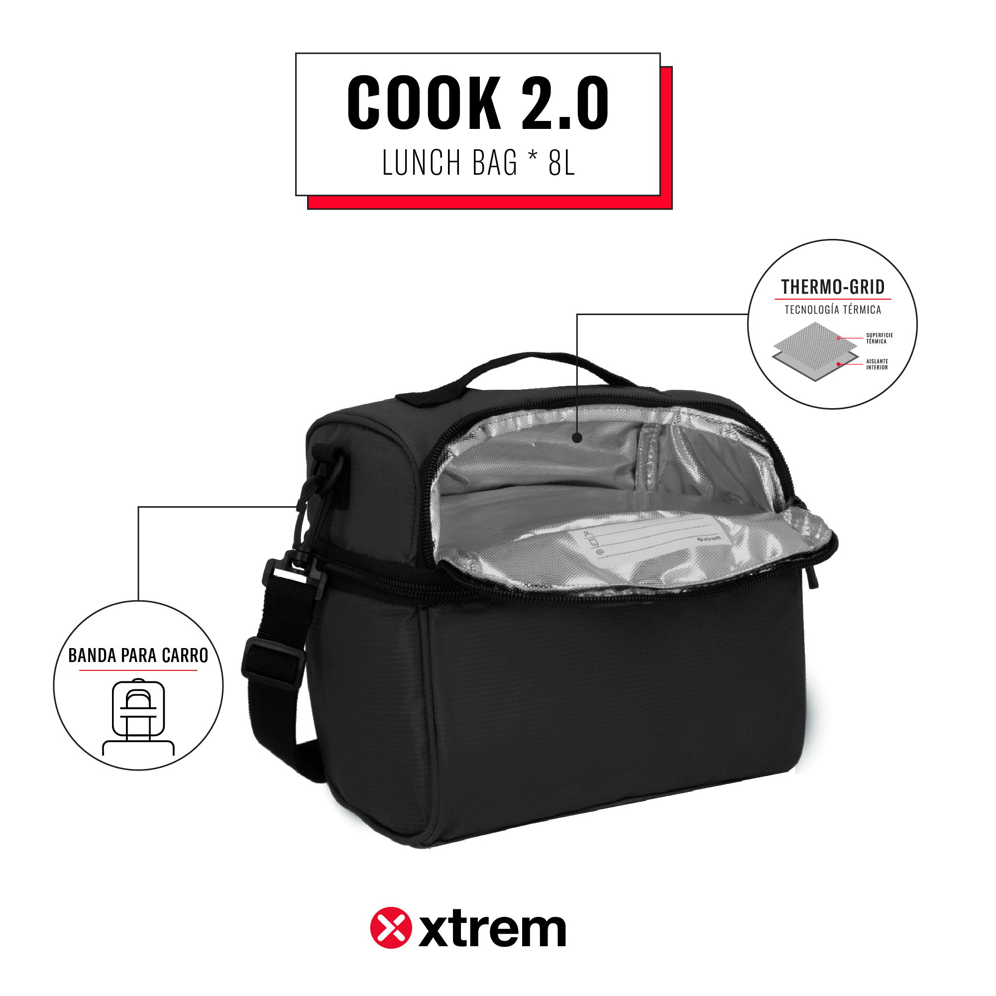 saxoline Lonchera térmica Cook 2.0 negra Limitado a 3 días