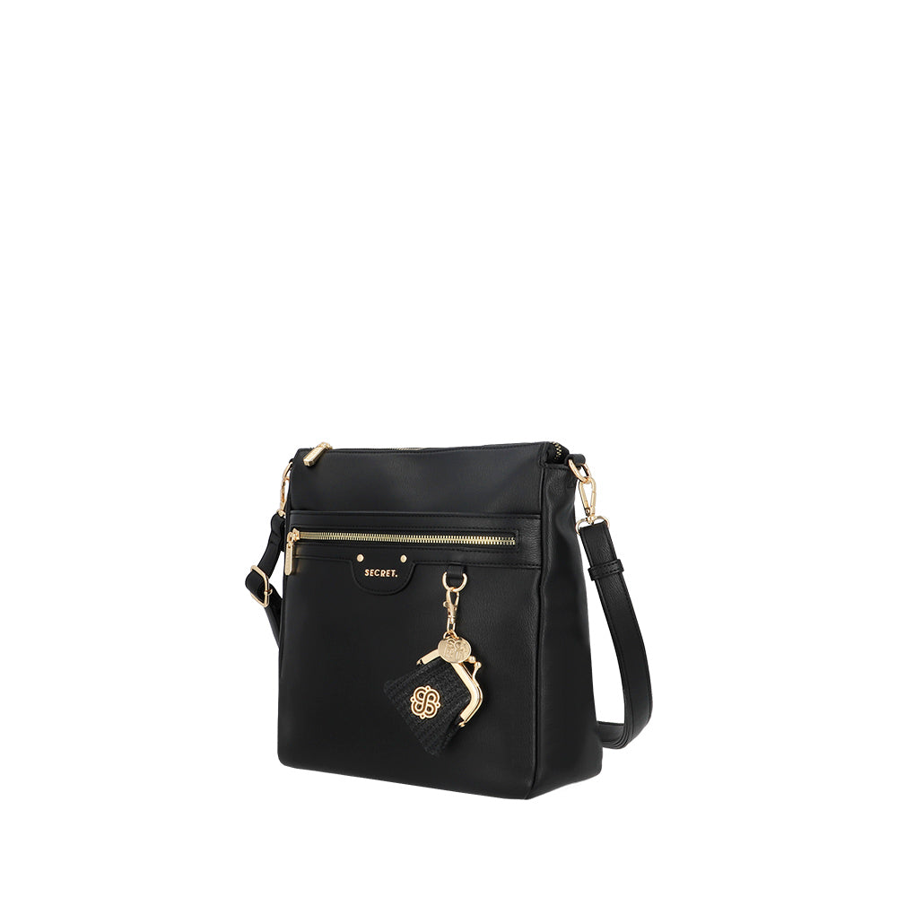 saxoline Bandolera grande Lisse negra Venta caliente