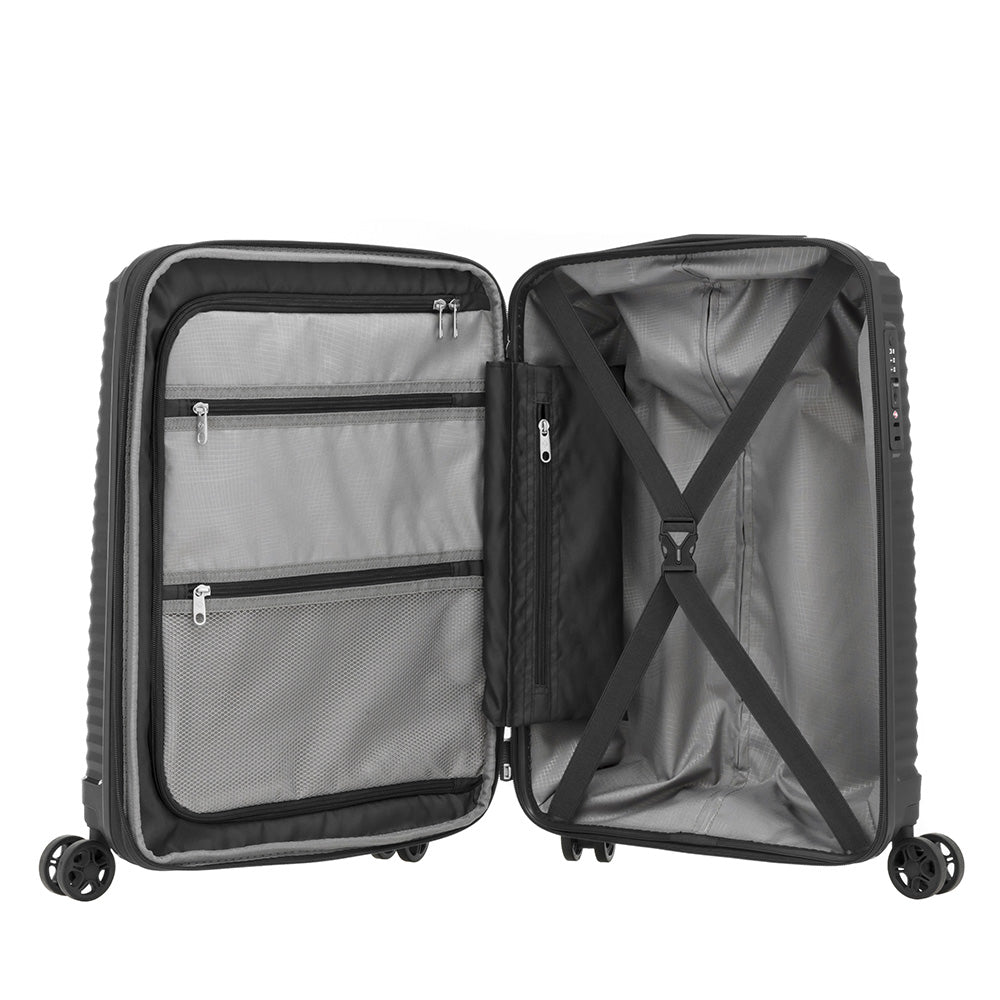 saxoline Maleta Varro Spinner 55/20 Exp Black Cabina 35 Lts 2025