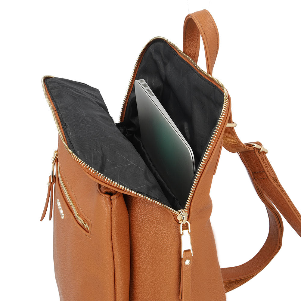 saxoline Mochila New Office Para Notebook Camel Precio ultrabajo