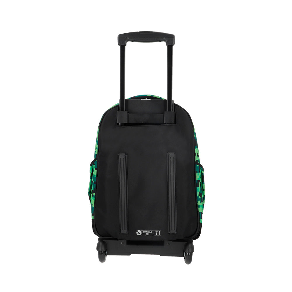saxoline Mochila con ruedas Cross 2.0 verde píxeles Ventas relámpago