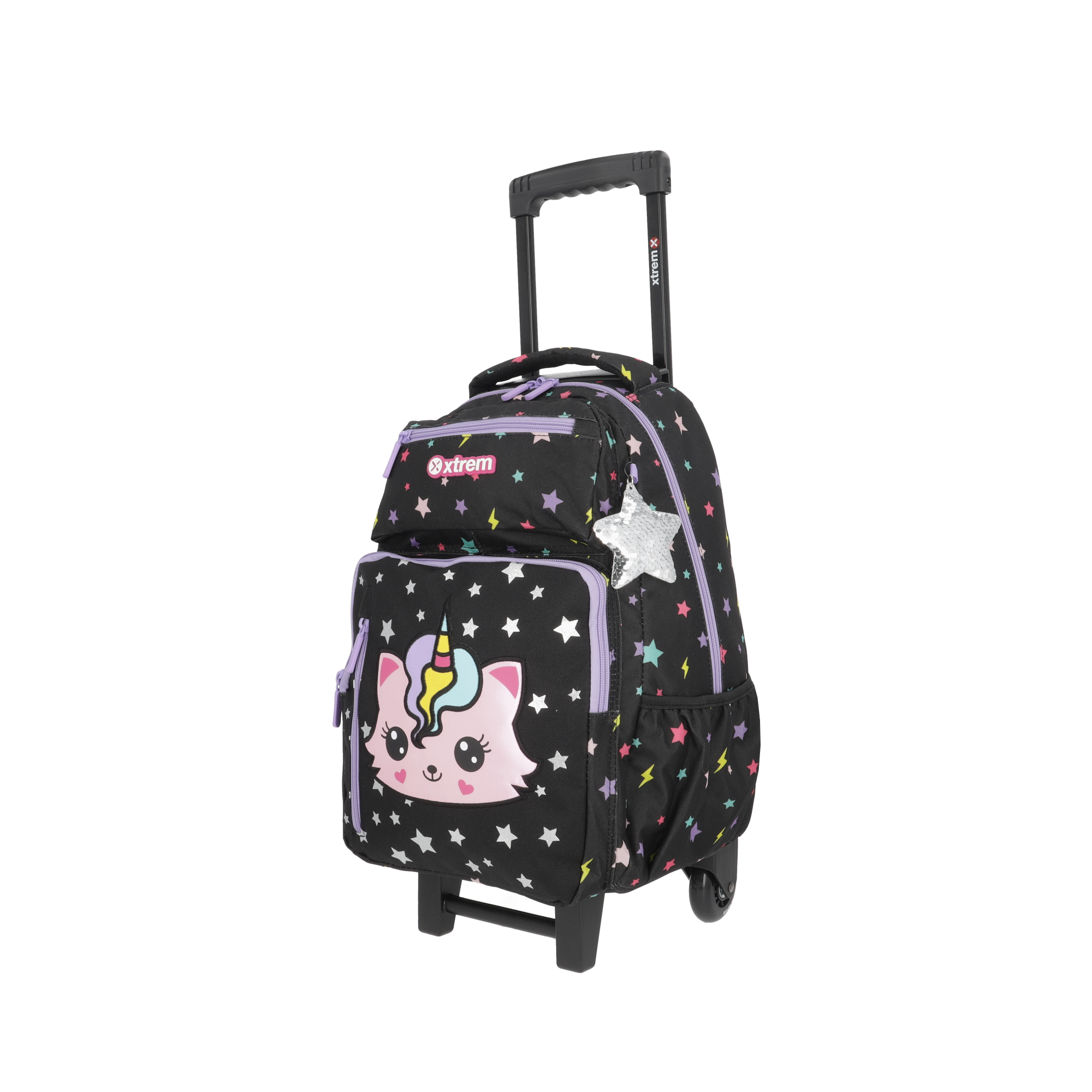 saxoline Set mochila con ruedas + lonchera + estuche New Run Pack Cat negro Rebajas online