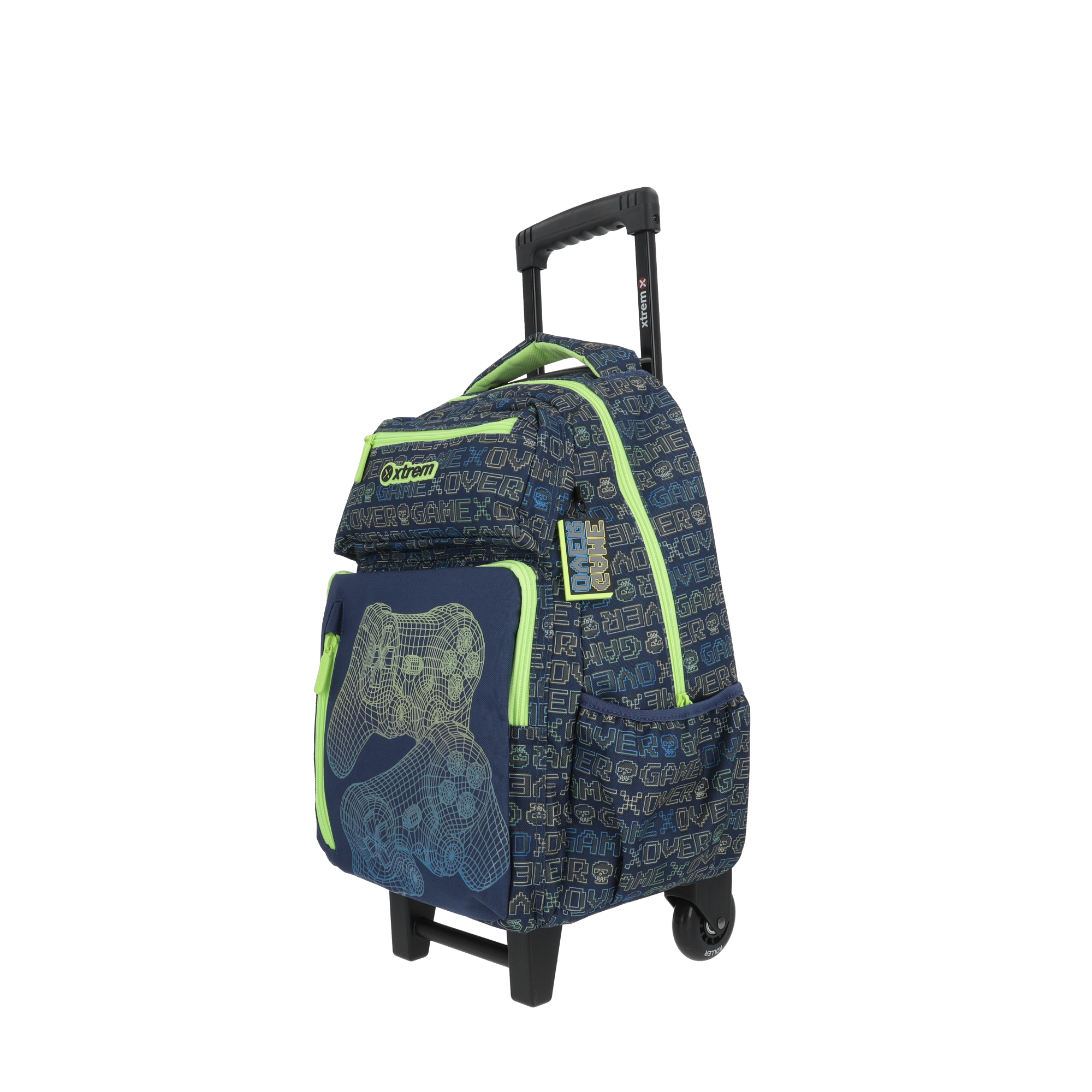 saxoline Set mochila con ruedas + lonchera + estuche New Run Pack Gamer verde Envío gratis