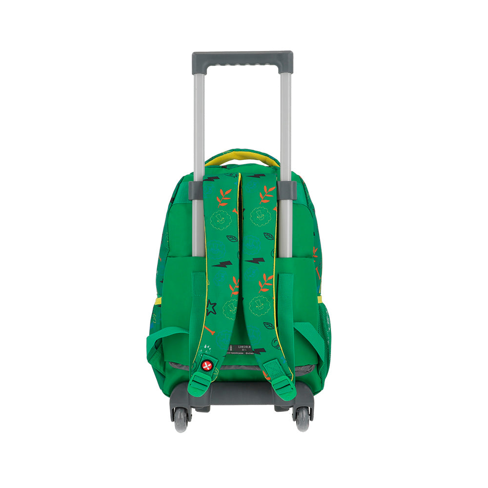 saxoline Mochila con ruedas para niños Lincoln Dino verde Últimos 3 días