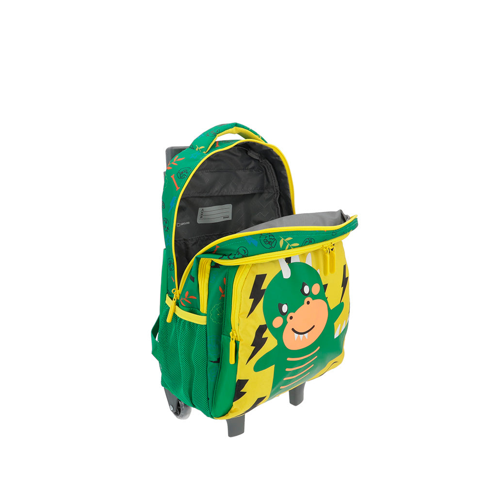 saxoline Mochila con ruedas para niños Lincoln Dino verde Últimos 3 días