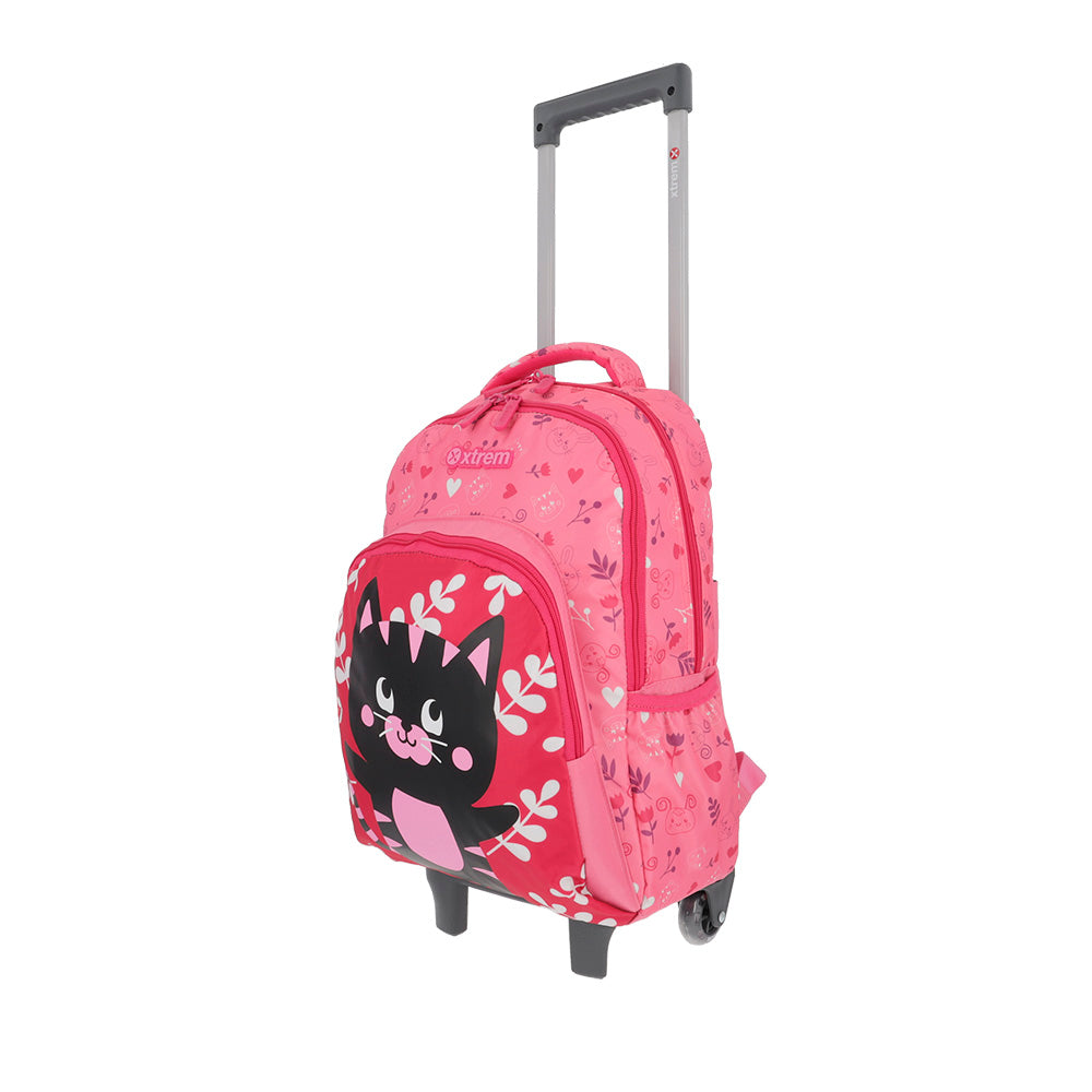 saxoline Mochila con ruedas para niñas Lincoln Cat rosada Últimos 2 días