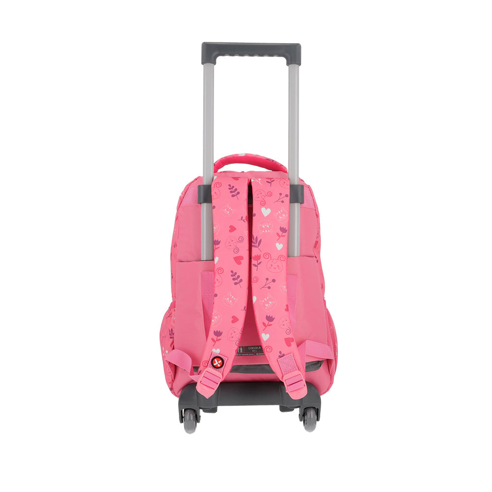 saxoline Mochila con ruedas para niñas Lincoln Cat rosada Últimos 2 días