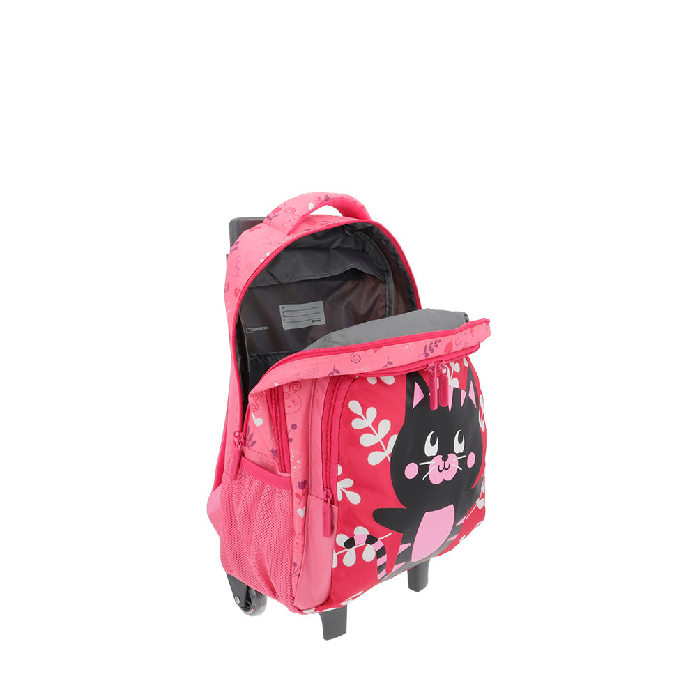 saxoline Mochila con ruedas para niñas Lincoln Cat rosada Últimos 2 días