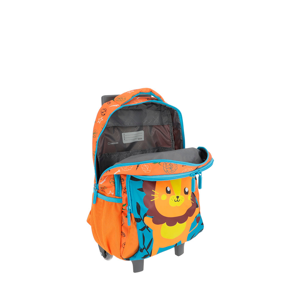 saxoline Mochila con ruedas para niños Lincoln Lion naranja Último día