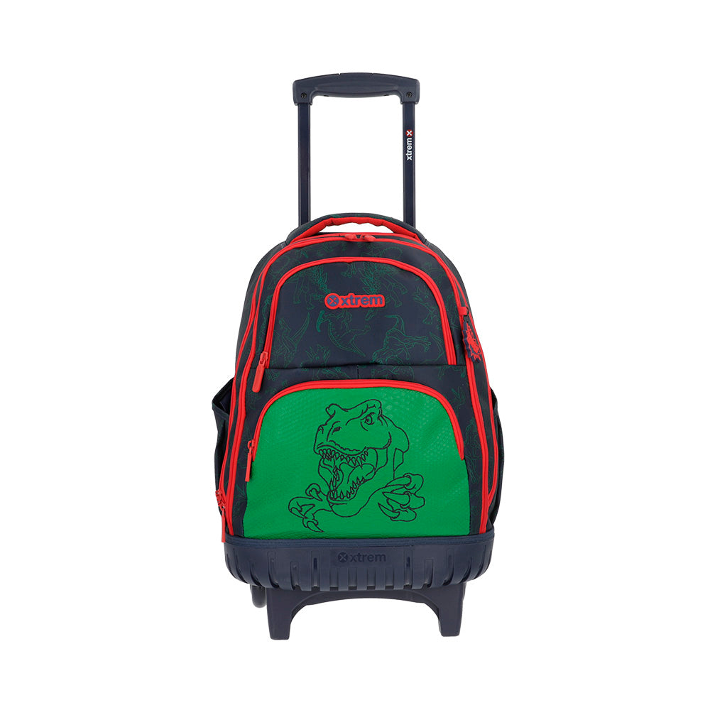 saxoline Mochila con ruedas para niños Cross 2.0 Dino azul