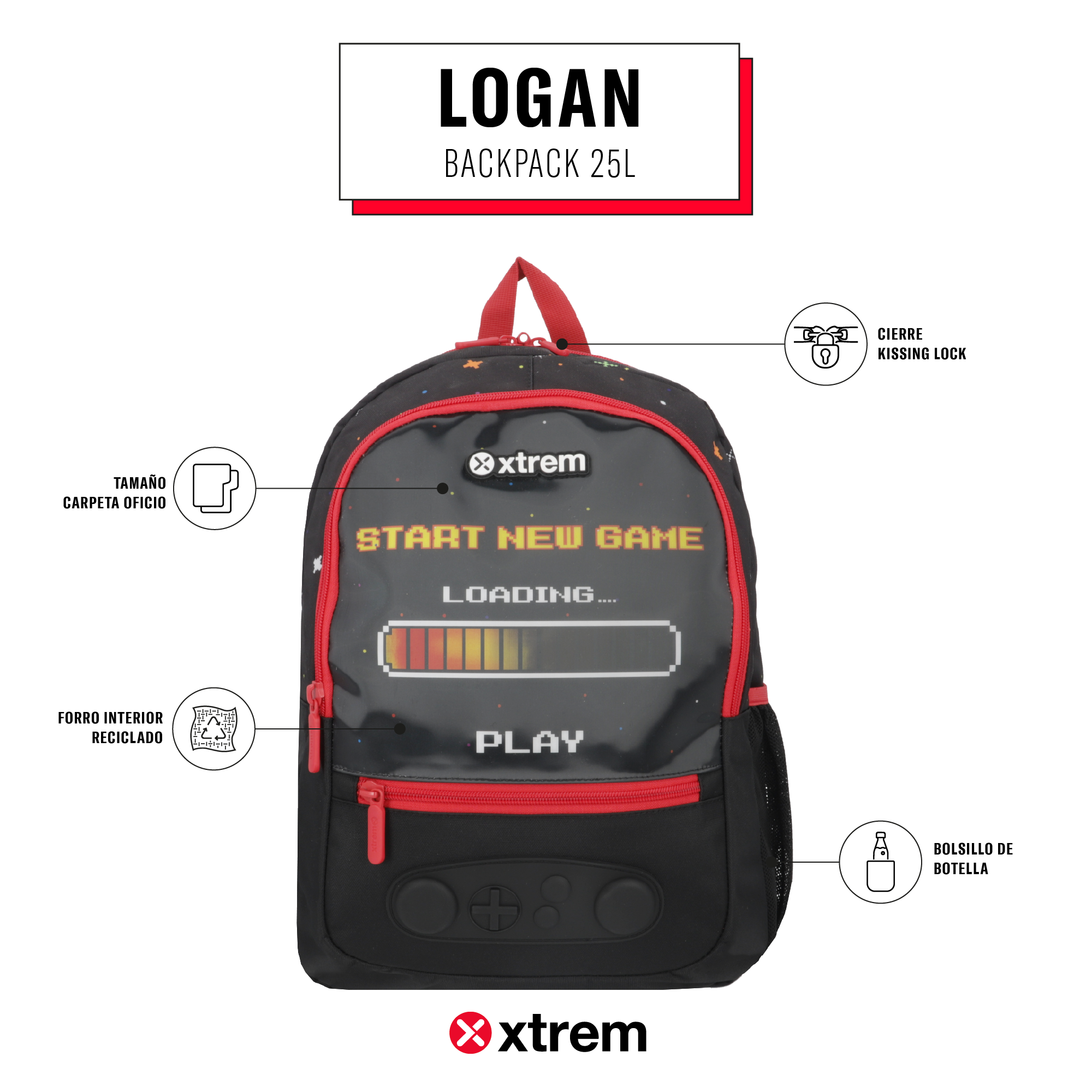 saxoline Mochila Logan negra gamer Oferta exclusiva