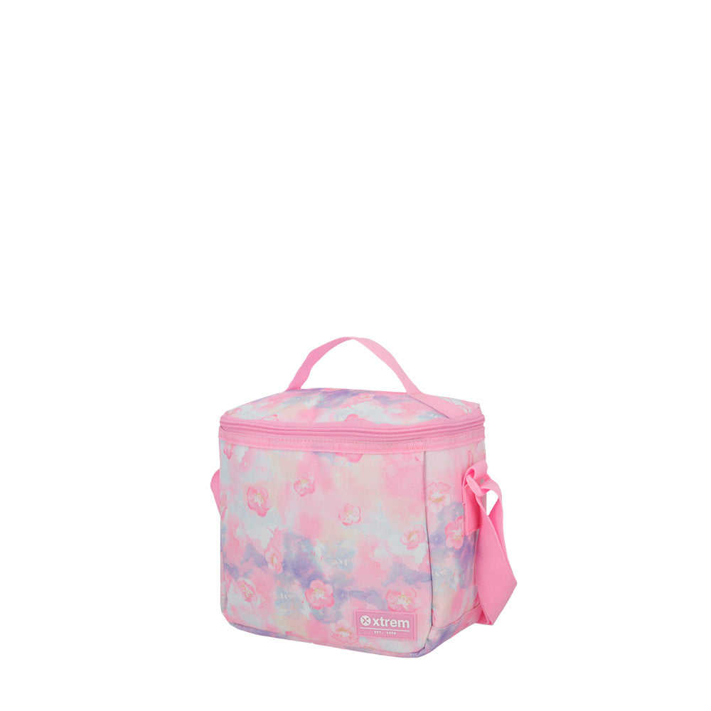 saxoline Set mochila + bolsa + lonchera + estuche Multipack rosado flores Precios de Black Friday