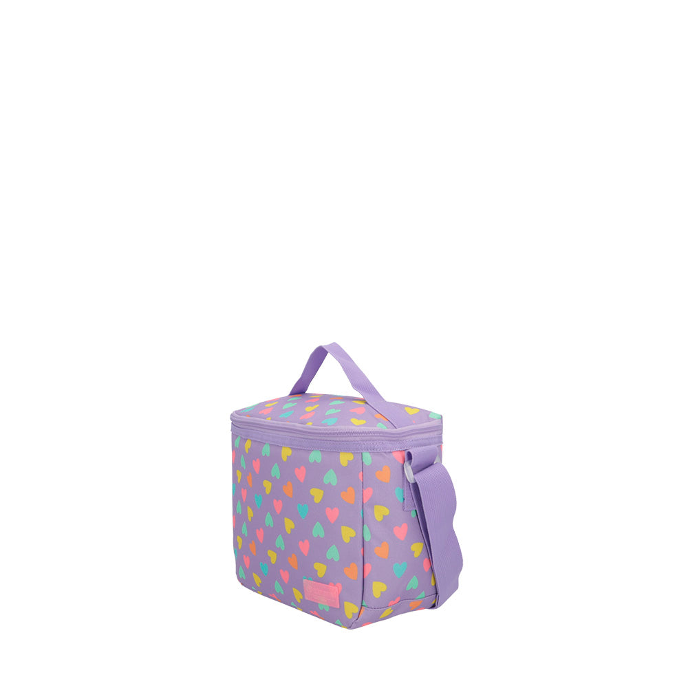saxoline Megapack mochila escolar + bolso deportivo + lonchera + estuche Heart morado Ofertas de temporada