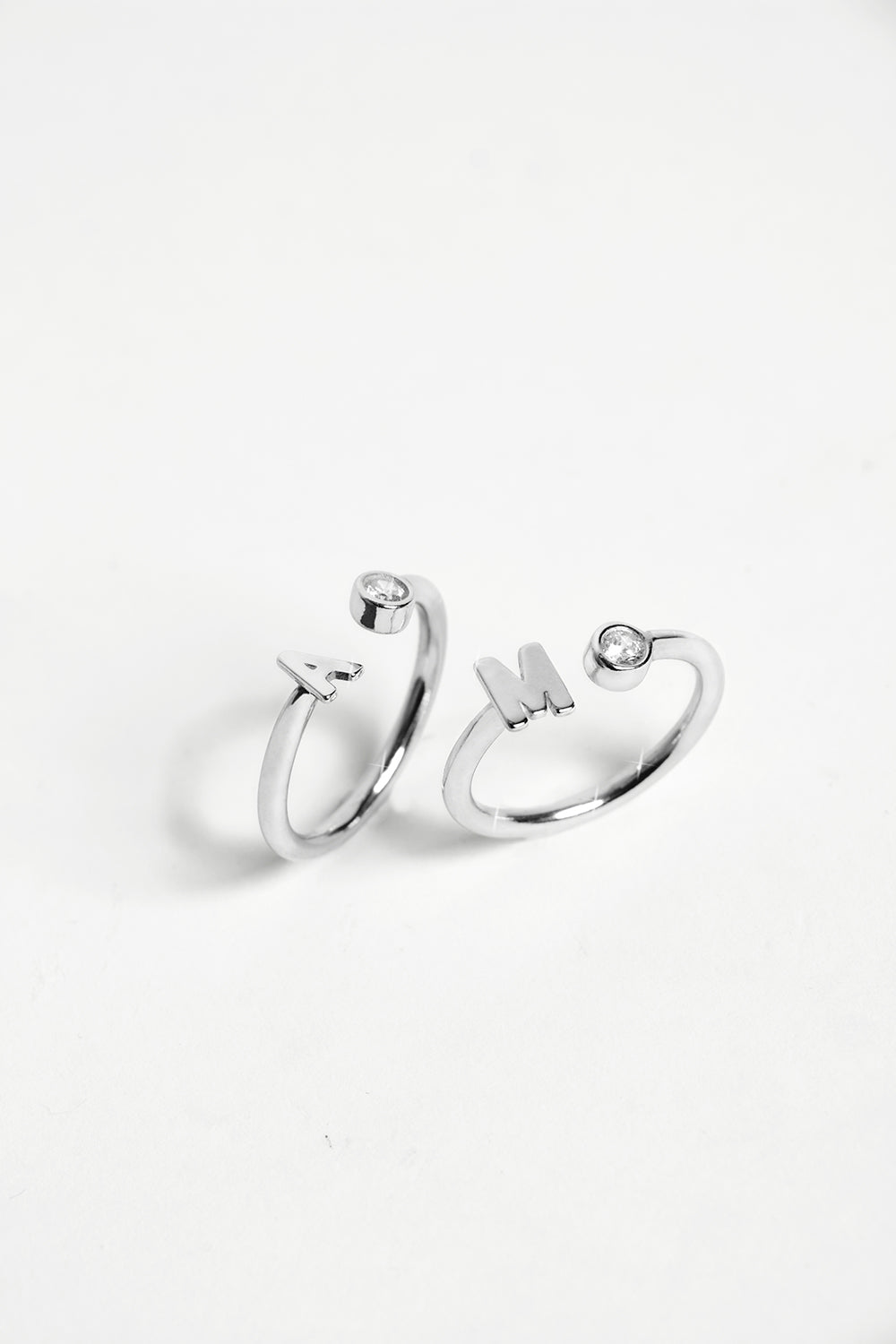 singularu Anillo Personalizado Letter Spark Plata Última moda