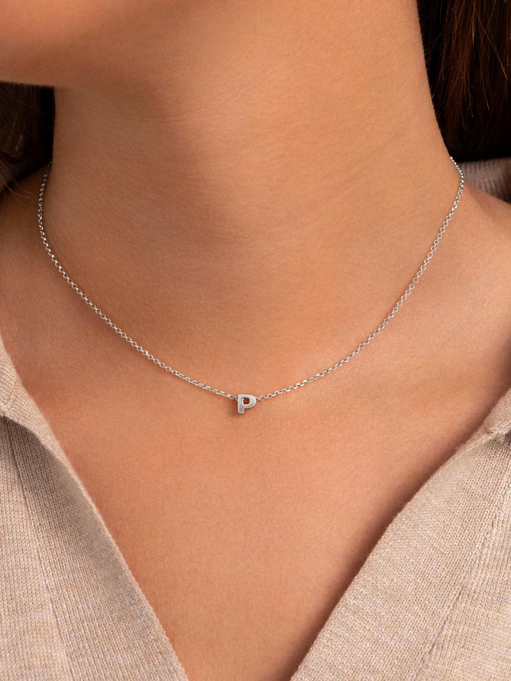 singularu Collar Personalizado Single Letter Plata Descuento por venta flash