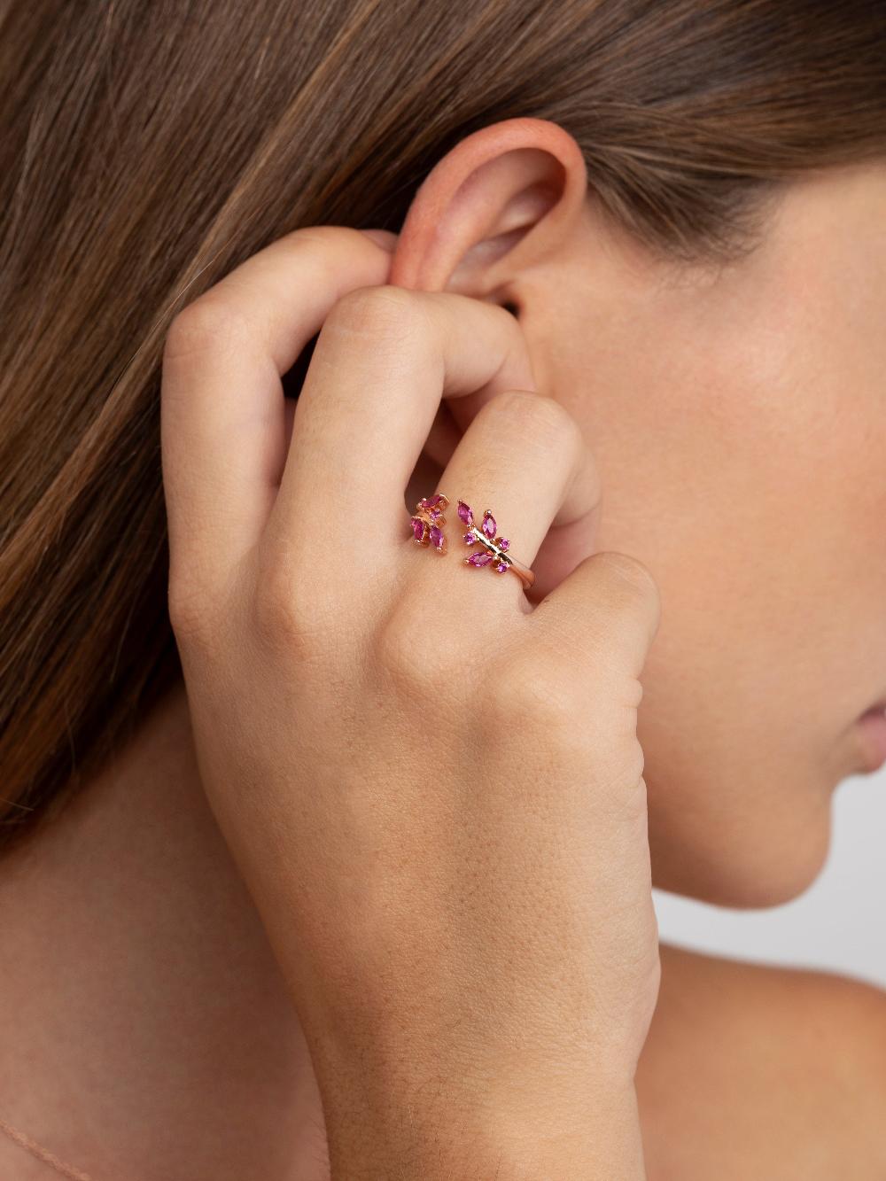 singularu Anillo Buganvilla Raspberry Plata Baño Oro Rosa Rebajas de fin de temporada