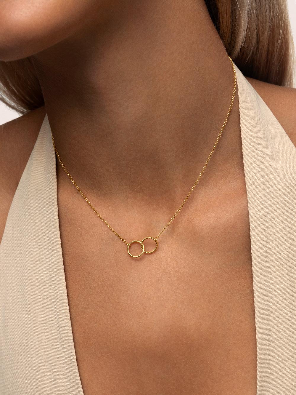 singularu Collar Circles Twist Baño Oro Precio ultrabajo