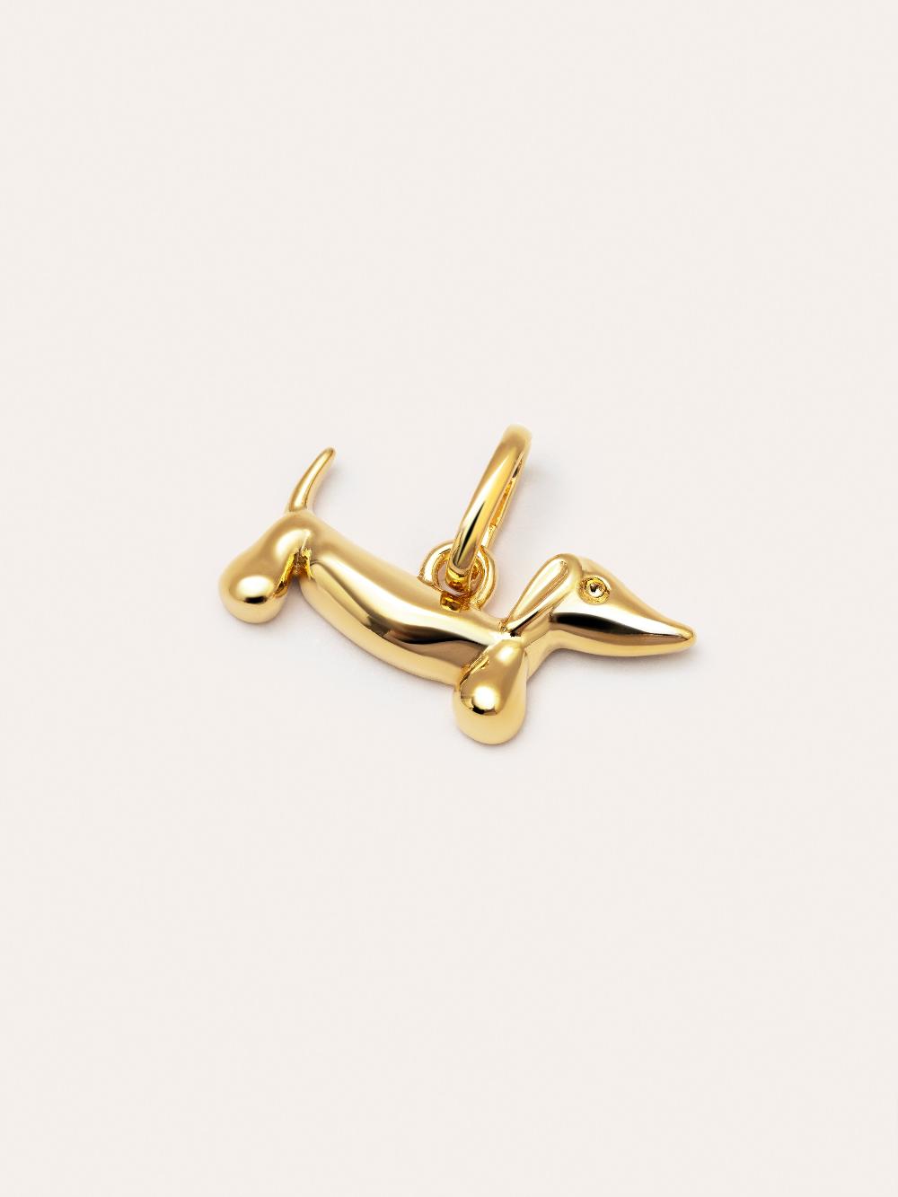 singularu Charm Perro Teckel Enamel Black Baño Oro Rebajas
