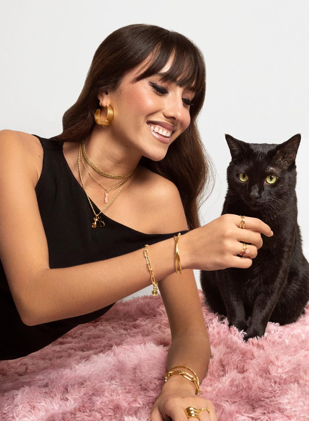 singularu Charm Salem Gato Enamel Black Baño Oro Tienda