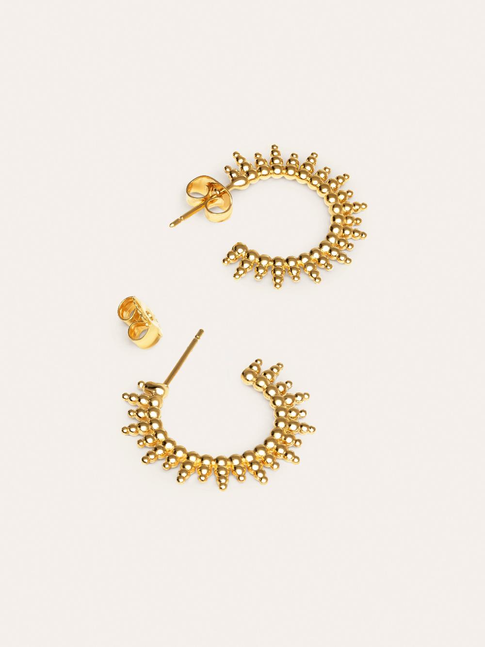 singularu Pendientes Pebbles Sun Baño Oro Mejor oferta