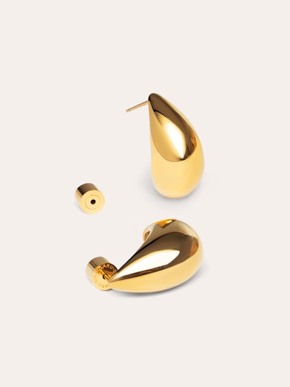 singularu Pendientes Gota Acero Baño Oro Rebajas online