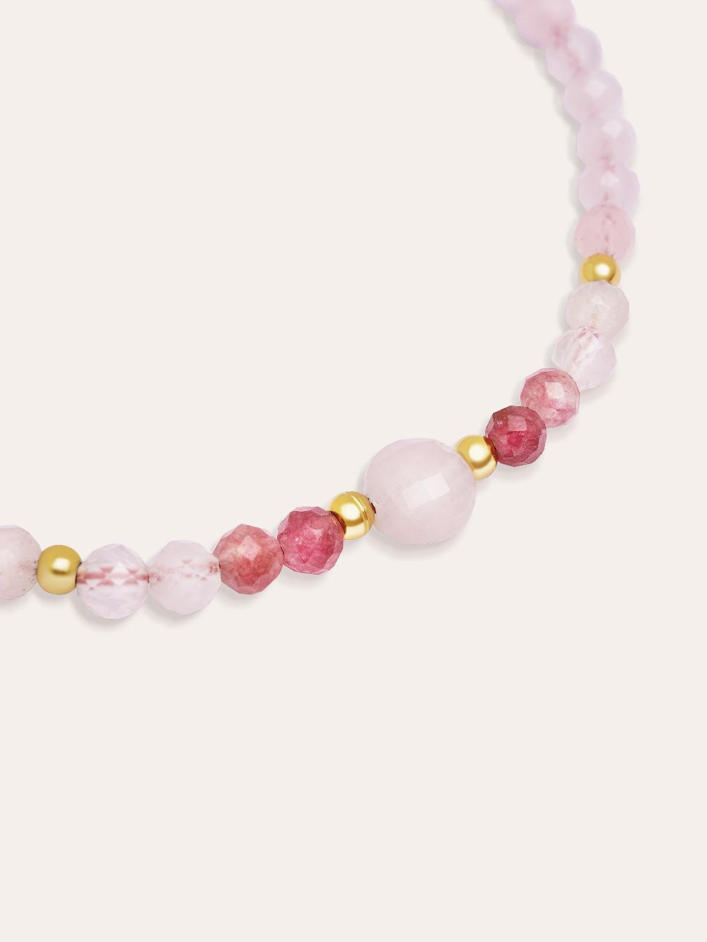 singularu Pulsera Amulet Rose Quartz Acero Baño Oro Último día