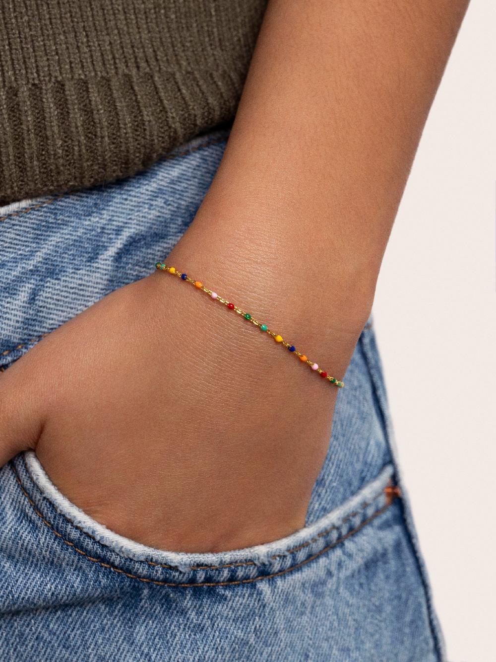 singularu Pulsera Dots Colors Enamel Plata Baño Oro Solo hoy