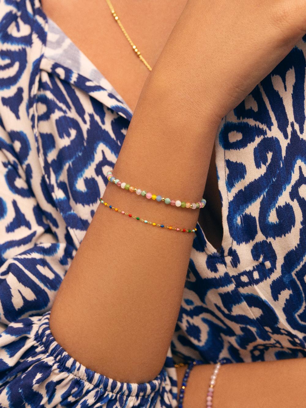 singularu Pulsera Dots Colors Enamel Plata Baño Oro Solo hoy