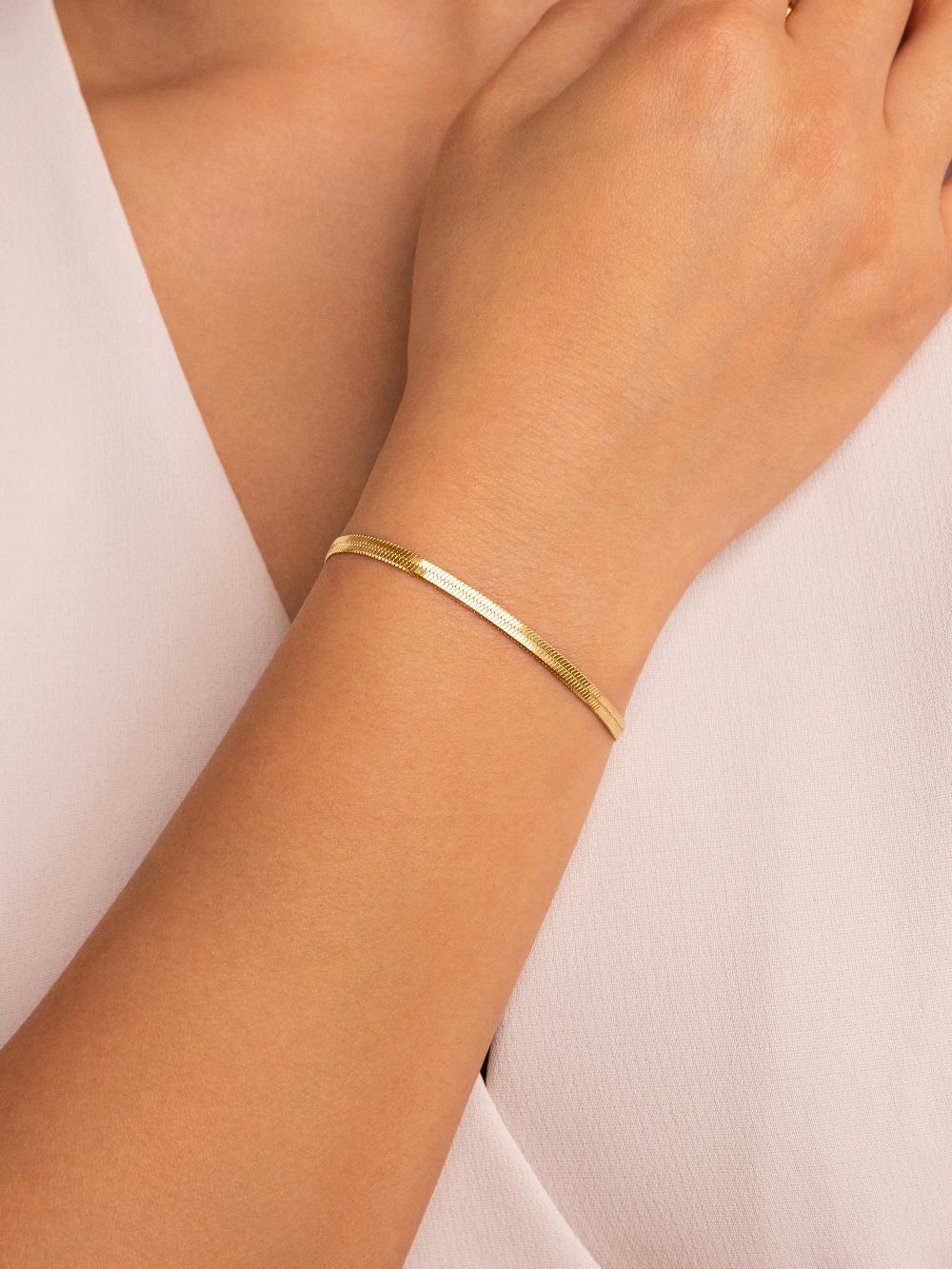 singularu Pulsera Lisse S Acero Baño Oro Oferta especial de fábrica
