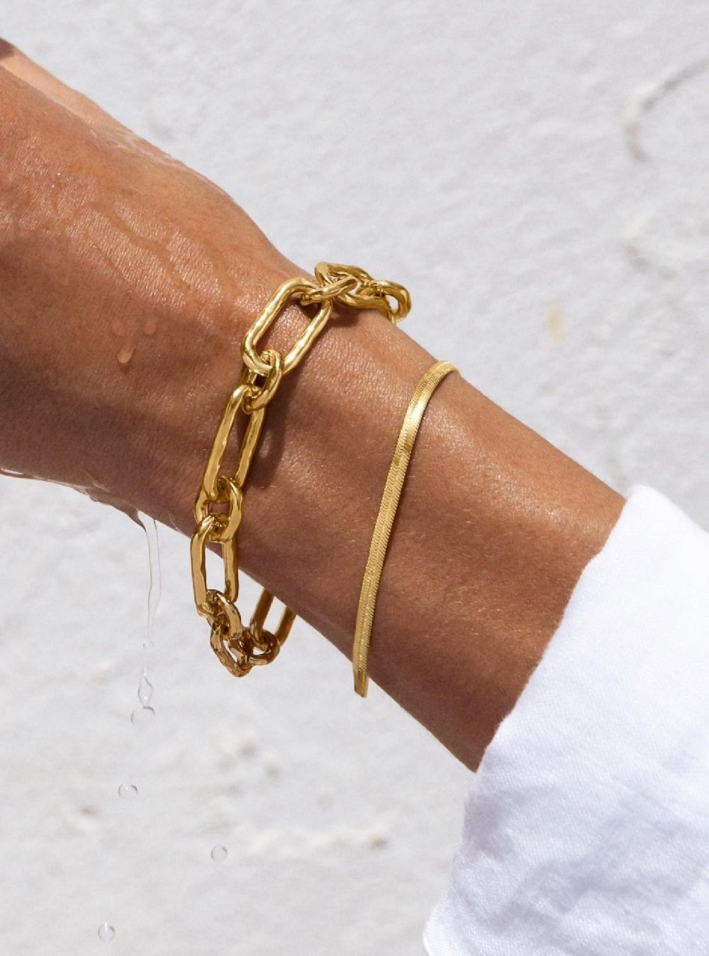 singularu Pulsera Lisse S Acero Baño Oro Oferta especial de fábrica