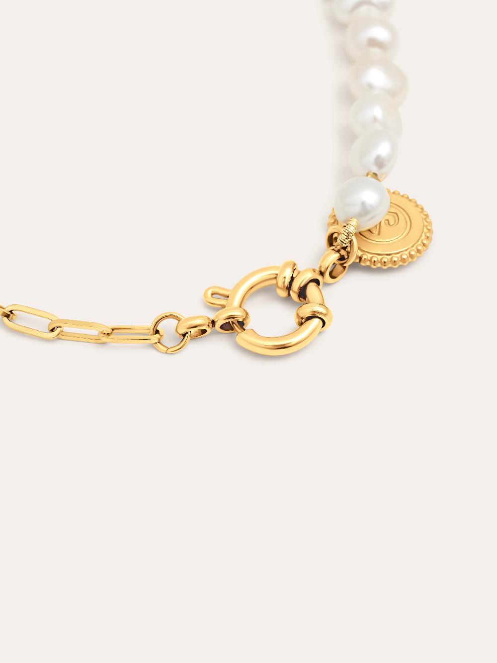 singularu Pulsera Chic Pearl Acero Baño Oro Promoción trimestral