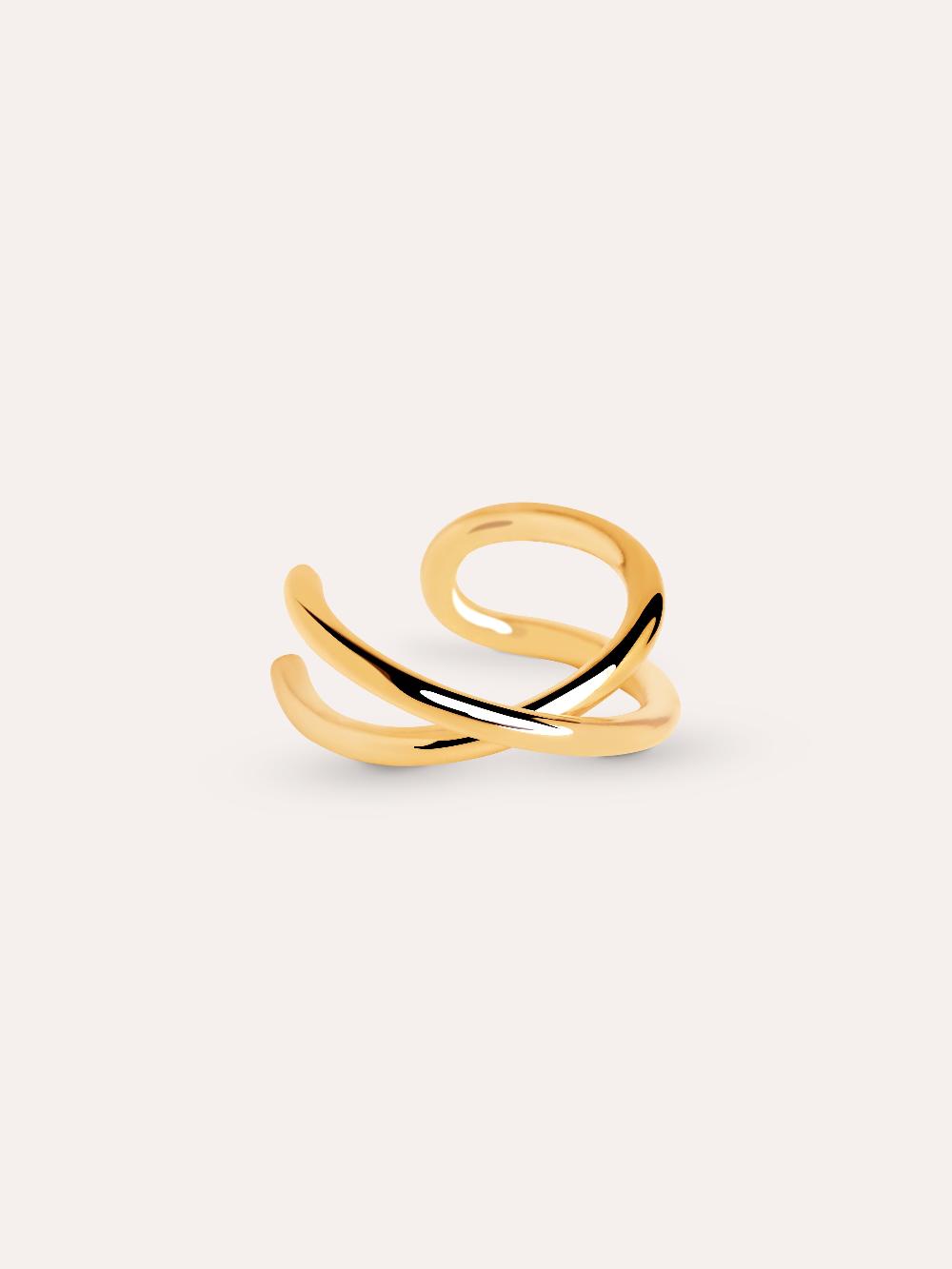singularu Pendiente Suelto Ear Cuff Cross Plata Baño Oro Envío internacional gratuito