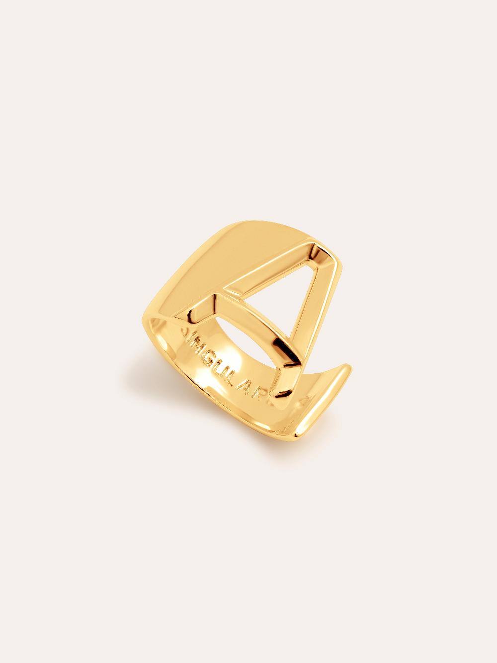singularu Anillo Personalizado Letter Signet Baño Oro Descuentos del mes