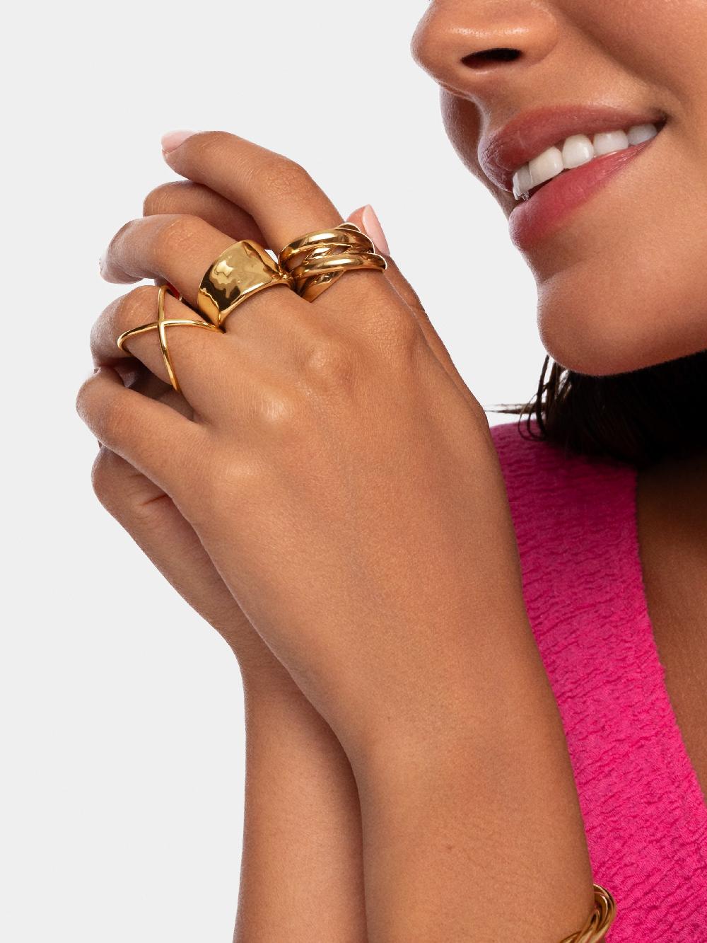 singularu Anillo 4Ever Plata Baño Oro Oferta exclusiva