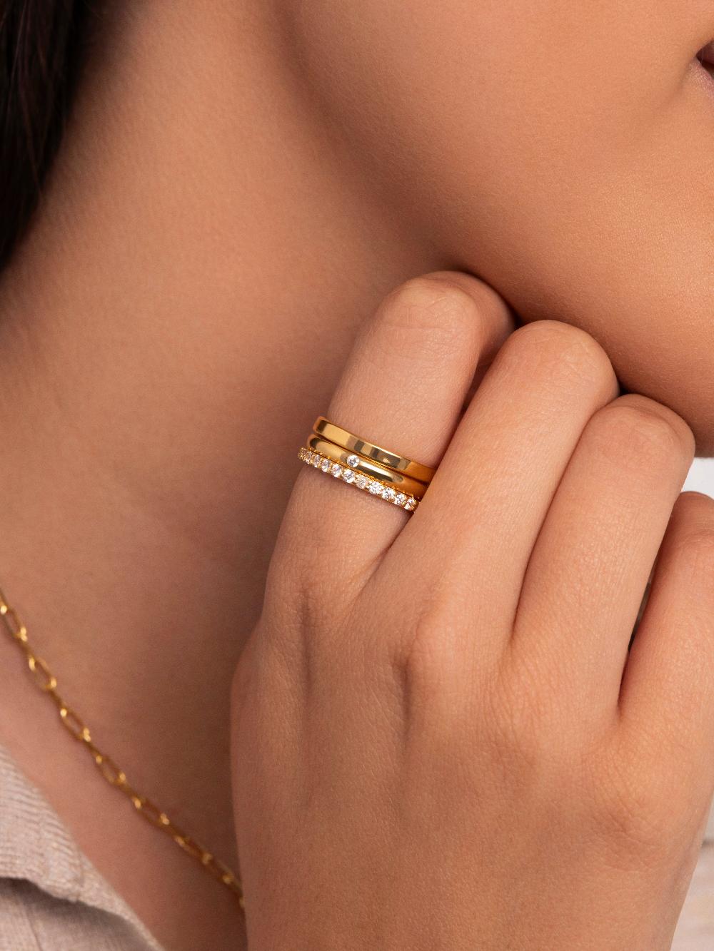 singularu Pack 3 Anillos Choices Baño Oro Descuento por venta flash