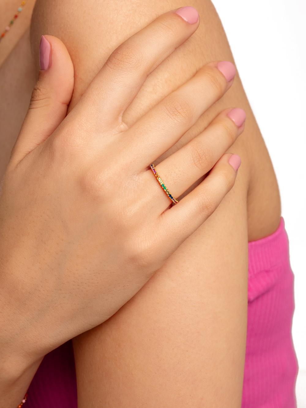 singularu Anillo Cleo Colors Plata Baño Oro Ofertas de temporada