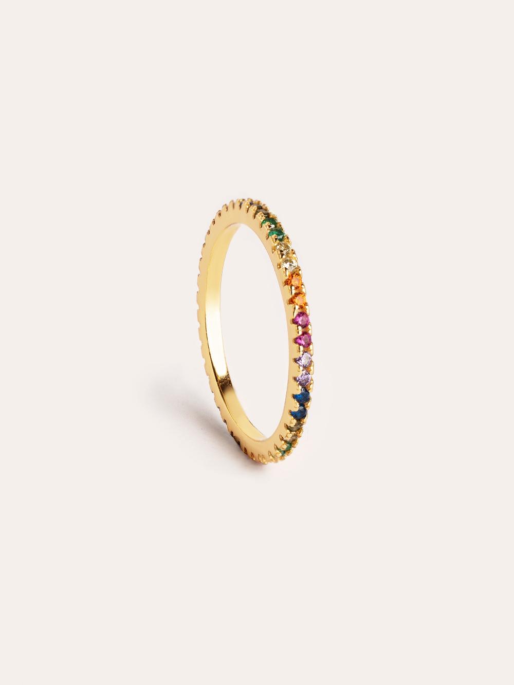 singularu Anillo Cleo Colors Plata Baño Oro Ofertas de temporada