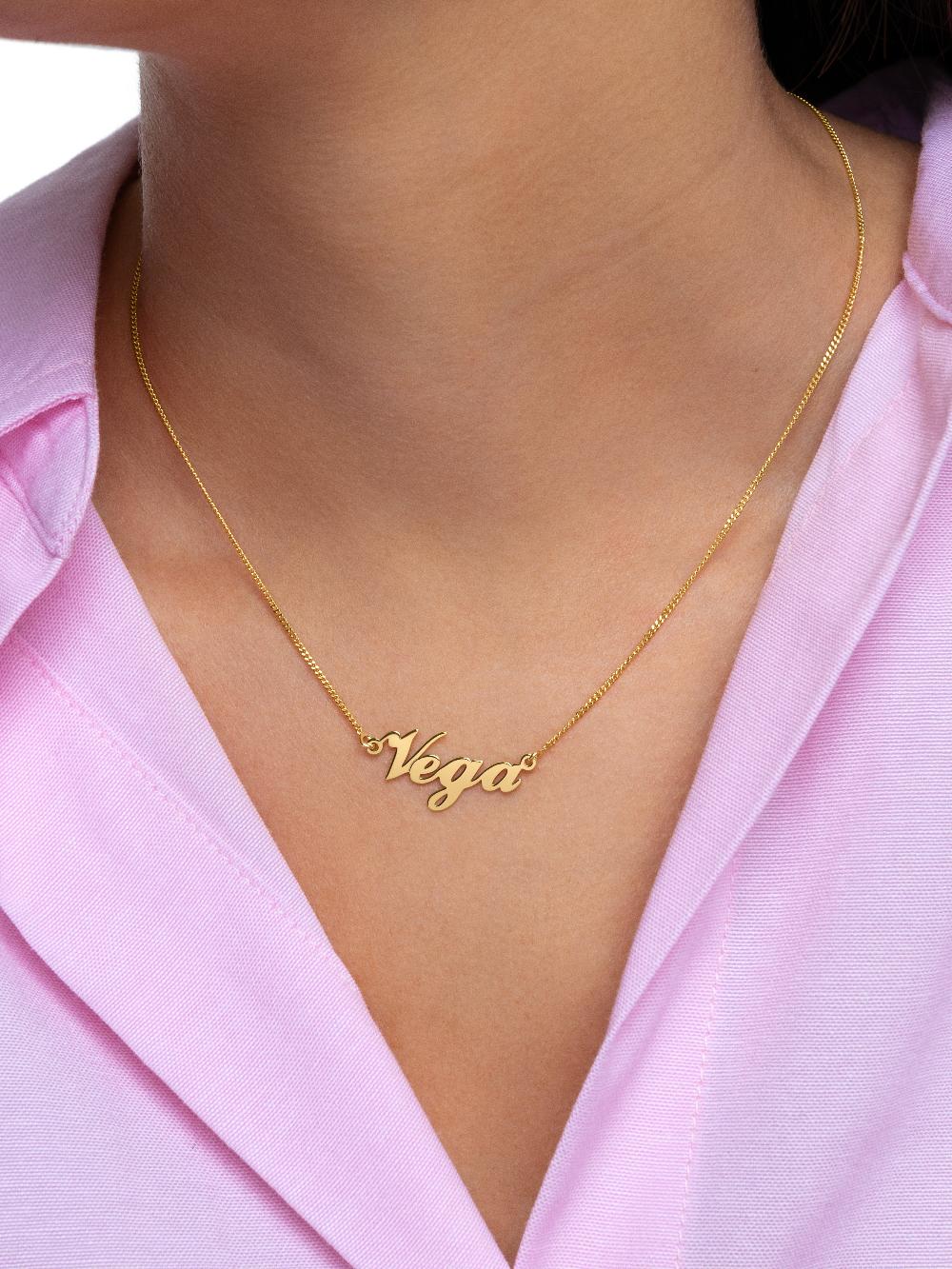 singularu Collar Personalizado Carrie Plata Baño Oro Ofertas