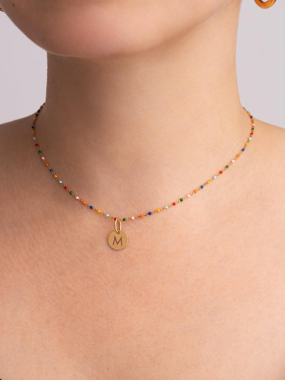 singularu Collar Personalizado Colors Enamel Letter Plata Baño Oro Ventas relámpago