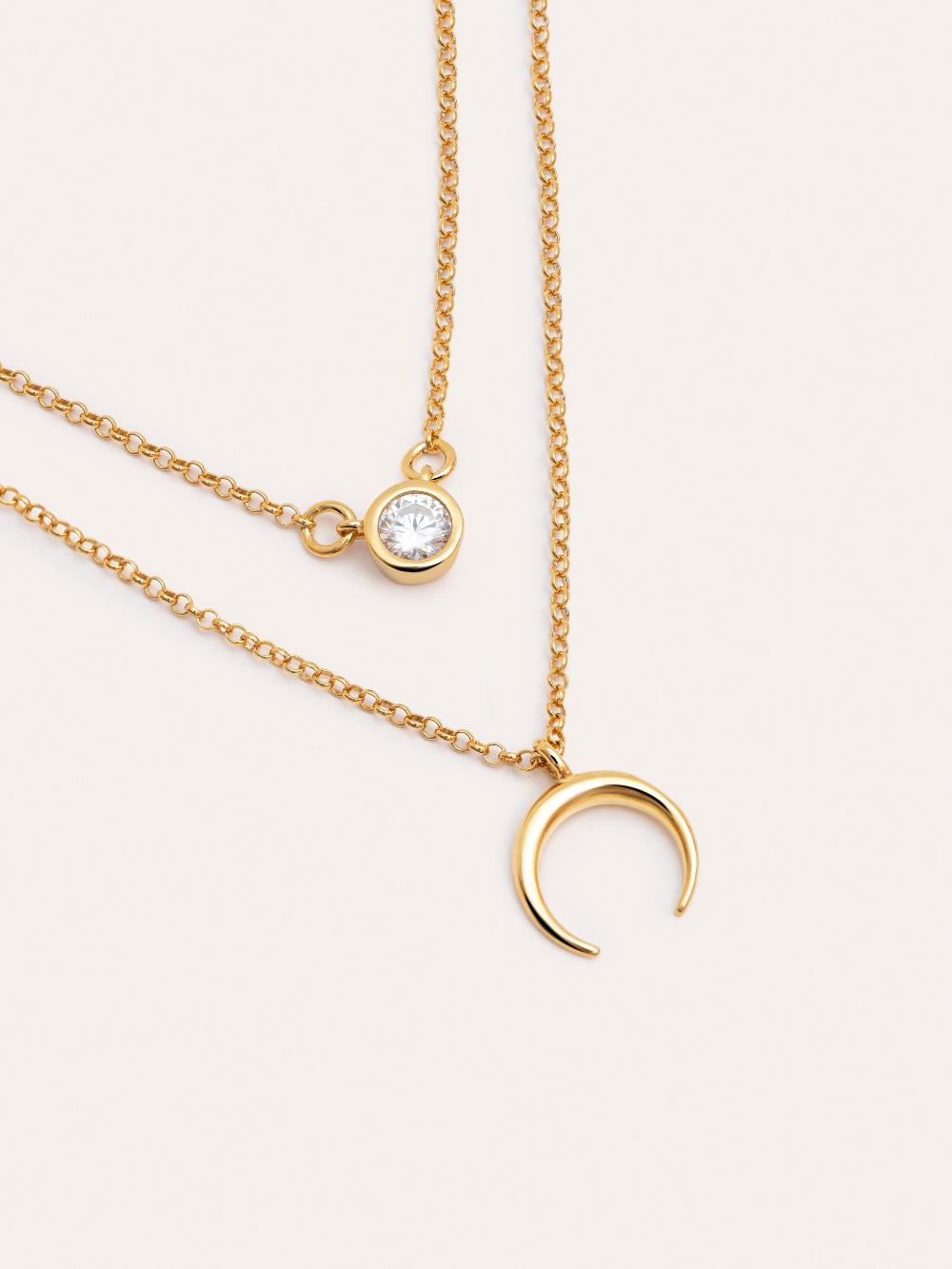 singularu Pack 2 Collares Spark + Mini Moonset Plata Baño Oro Descuento