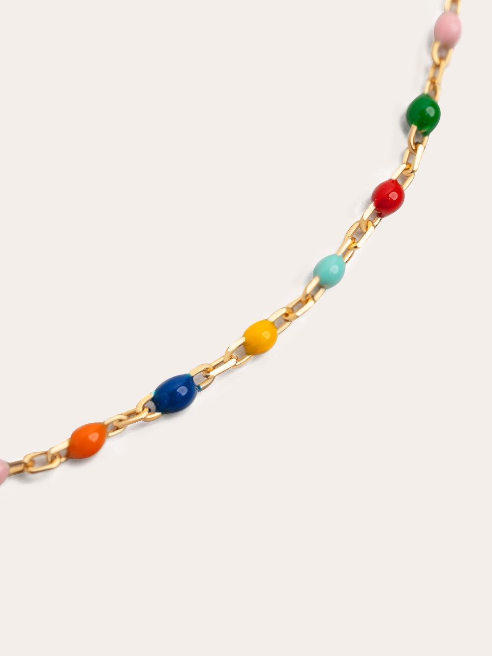 singularu Collar Dots Colors Enamel Plata Baño Oro Liquidación