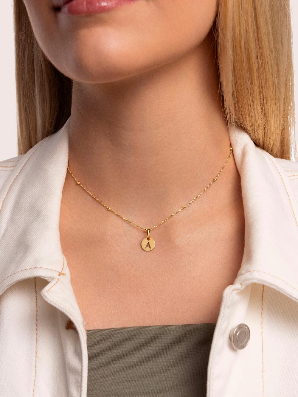 singularu Mini Medallion Letter Plata Baño Oro Mejor oferta